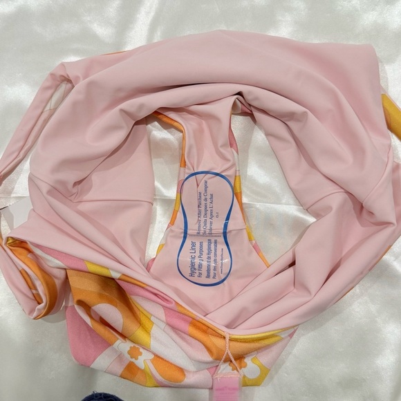 Funboy X Barbie Dream Swim Raquel One Piece Swimsuit Floral Pink Orange XL Wavy - Picture 10 of 11